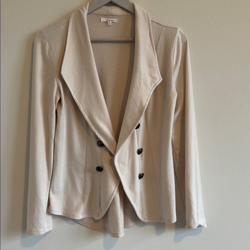Maurices Cream Blazer Relaxed Draped Lapel